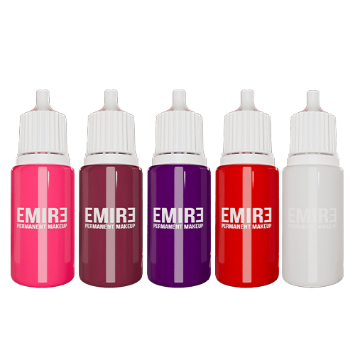 5 pigments EMIRE Coco, Cosy, Pink, Peach, Red, conformes à la réglementation européenne.