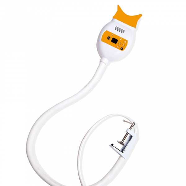 La lampe à led de blanchiment dentaire émet une lumière bleu permettant d'activer le gel de blanchiment appliquer dans la gouttière