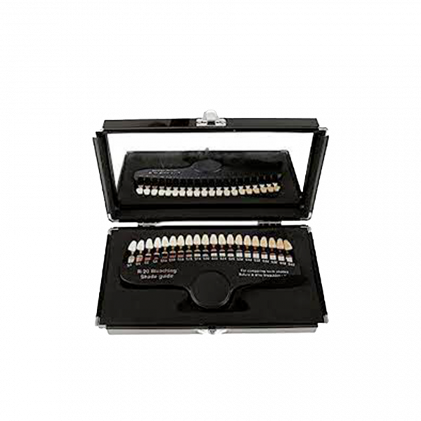 Le nuancier dentaire permet d'évaluer la teinte dentaire de la cliente avant la prestation